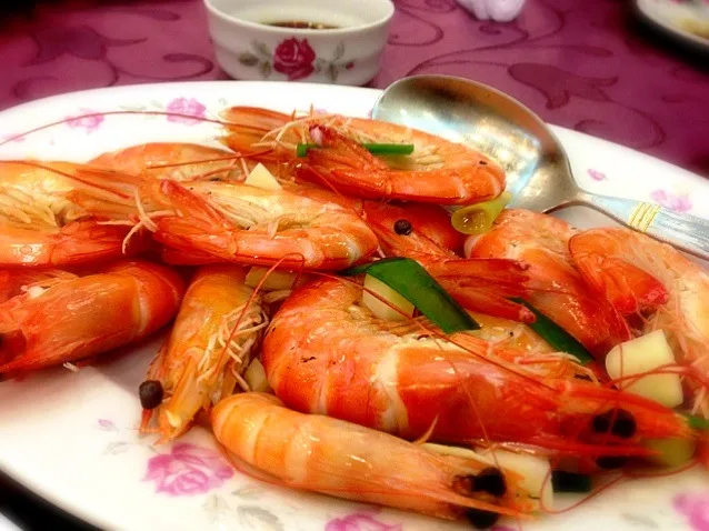 Boiled shrimp @ 海世界|Larry Chuさん