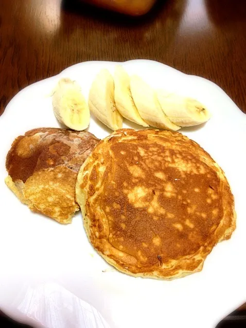 Snapdishの料理写真:ふかふかホットケーキでモーニング|ayamenさん