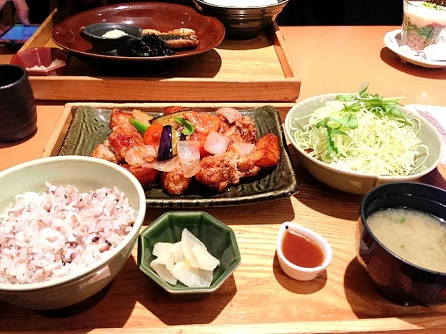 鶏と野菜の甘酢あんかけ|ちびさん