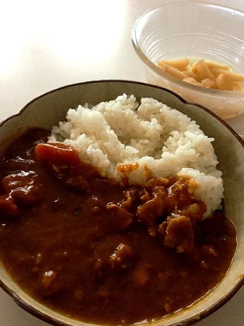 手作りらっきょうとカレーライス|ハムスターミエさん