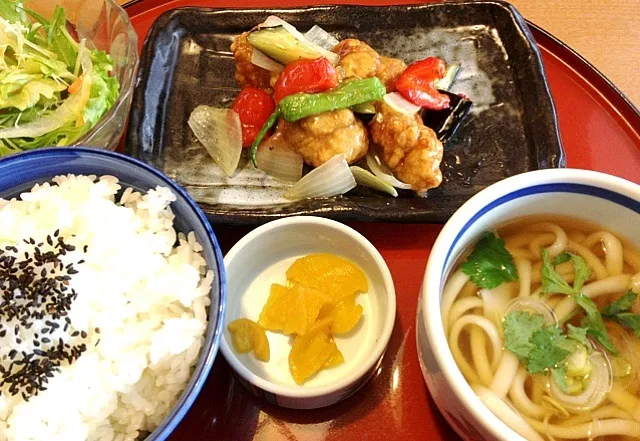 鶏竜田揚げ甘酢あんかけランチ|ヒロさん