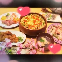 Snapdishの料理写真:ひな祭りパーティ♡|あやなさん