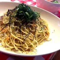 ゆかりと桜えびとしらすのパスタ|マシコさん