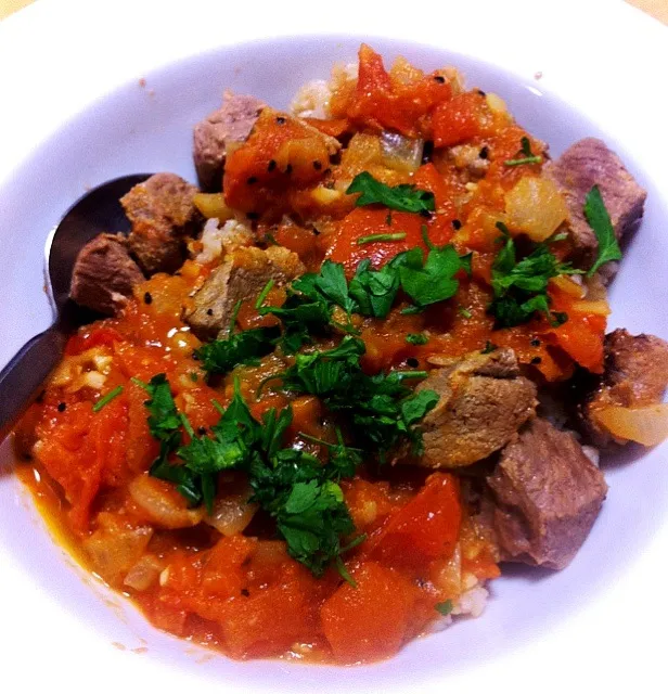 Snapdishの料理写真:My homemade lamb curry with lemon-cinnamon zest.|Loren Fykesさん