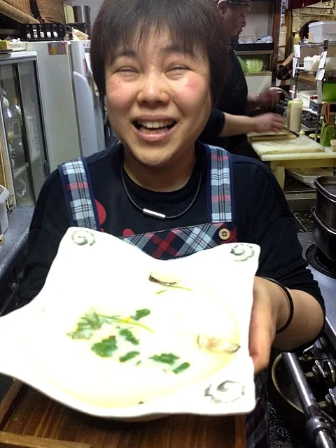 Snapdishの料理写真:顔よりでっけ～っ！ジャンボ茶碗蒸し|居酒屋地蔵屋の大将さん