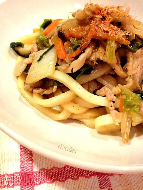 Fried udon noodle|chitopilitaさん