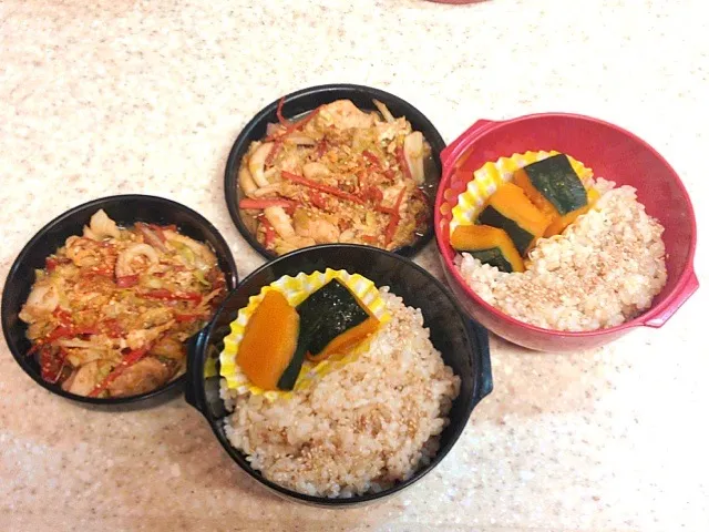 野菜の味噌炒め丼弁当🍀|まりんごさん