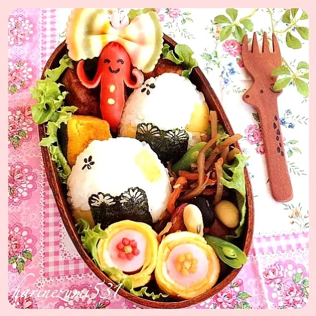 Snapdishの料理写真:🌸娘のお弁当（3/5）🌸|はりねずみさん