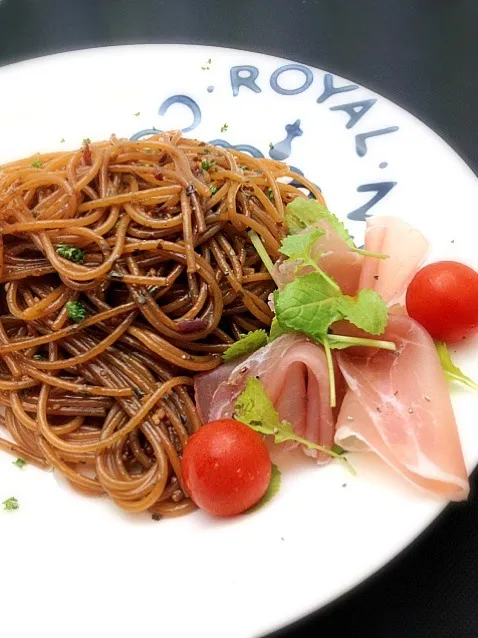 Snapdishの料理写真:珈琲ペペロンチーノ🍝うまっ！|marron(まろん)さん