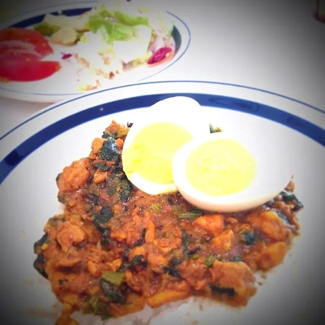 ほうれん草と鶏肉のカレー|shuさん