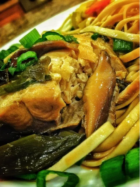 Salmon, shiitake and udon|Peter Simonさん