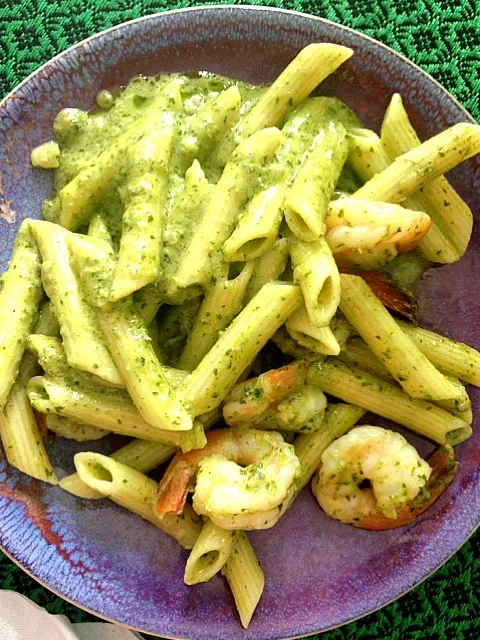 Penne Pesto Sauce w shrimp|jirawanさん