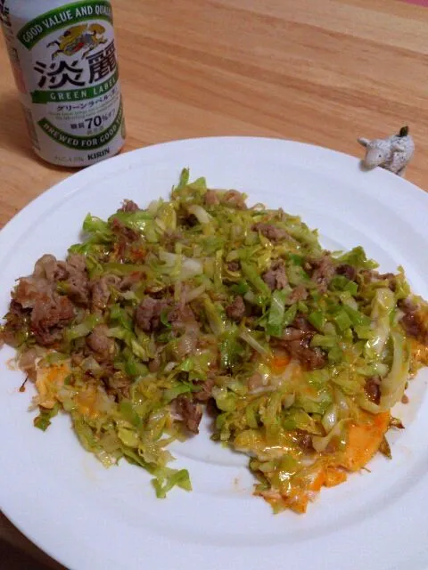 Snapdishの料理写真:簡単お好み焼き風 cabbage|ぷーさん