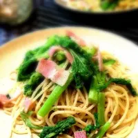 菜の花とベーコン柚子胡椒のパスタ★彡