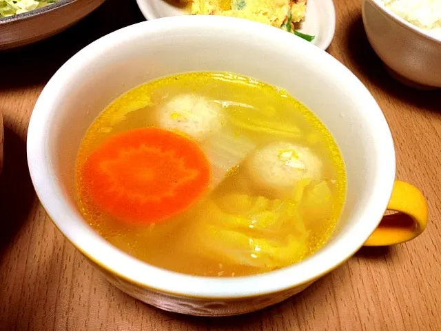 鶏だんご生姜スープ|こんこんさん