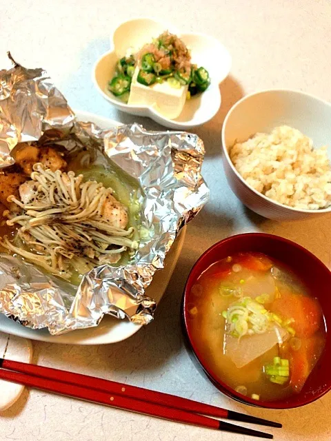 妊婦 鶏ももホイル焼きご飯|きららさん