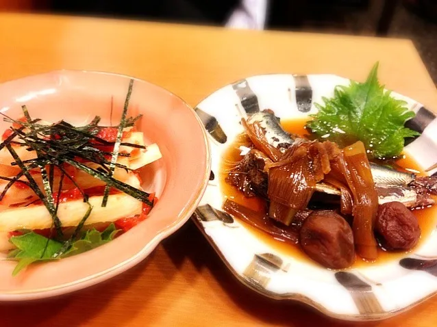 長芋梅たたきと鰯のやわらか煮|山けんさん