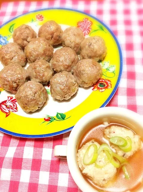 晩ご飯＊皮なしシューマイ♡すり身汁|くみこさん