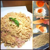 Snapdishの料理写真:Fresh Pasta Carbonara|jeanさん