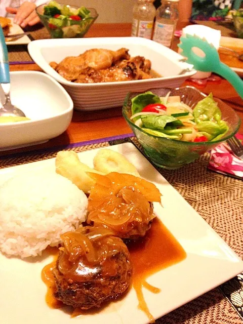 Pineapple hamburg & chicken with honey sauce|Kattyさん