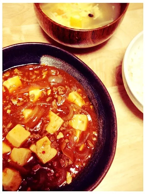 麻婆豆腐、たまごスープ|あやさん