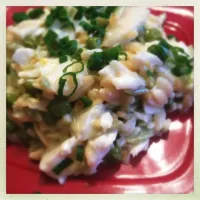 Tilapia, peas and orzo in lemon cream sauce|Alexandra Einessさん