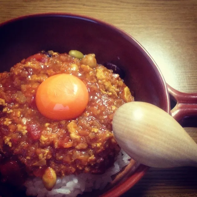 簡単煮込みいらず♪ 豆トマキーマカレー♡|あやさん