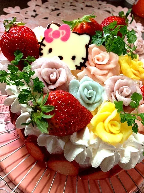 薔薇キティケーキ|富士子🍒🐰🍓さん