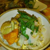 ホタテ貝と根菜の炊き込み御飯