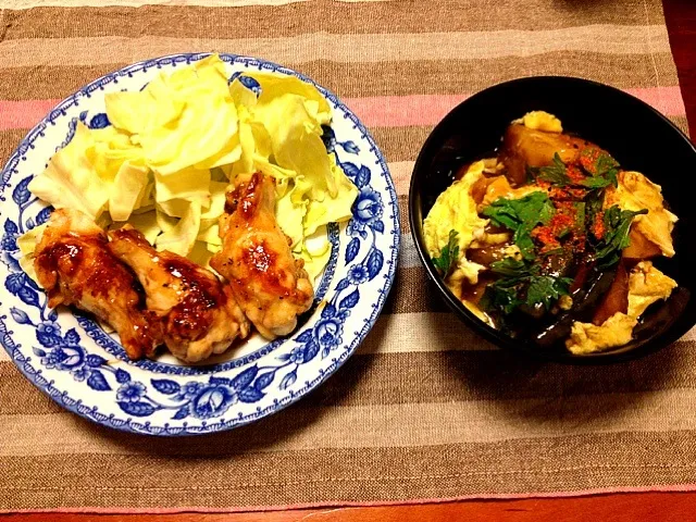 照り焼きチキンと揚げ高野豆腐丼|愛さん