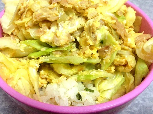 ツナキャベツ卵とじ丼|あすかさん