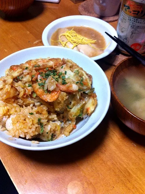 かき揚げ丼 と 鯖の味噌煮|chamiekoさん