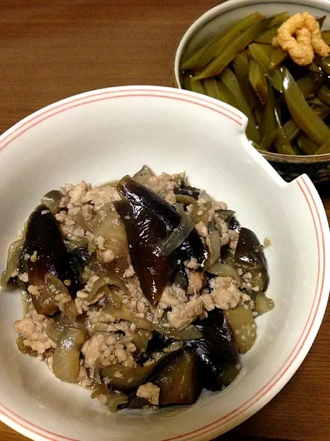 茄子とひき肉で醤油麹の炒め煮|豆もやし(チャニョ。)さん