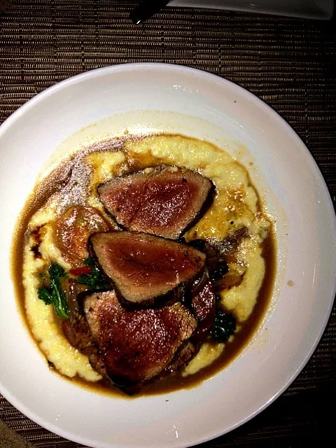 Nilgai Antelope / Smoked Boar Sausage Ragout / Wild Mushrooms / Welsh Cheddar Polenta|Andy Maciejewskiさん