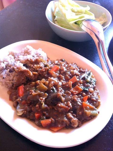 挽肉とレンズ豆、茄子のカレー|minakoさん