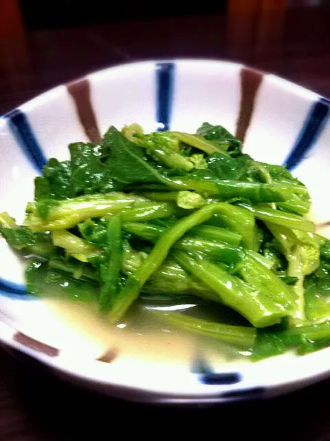 菜の花お浸し、からし風味♪|ゆきさん