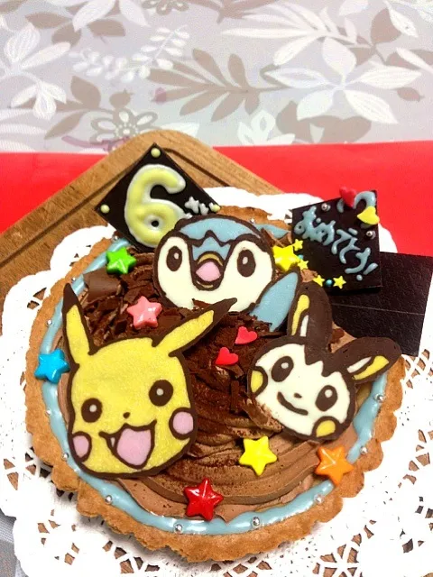 Snapdishの料理写真:ポケモンデコチョコタルト！|ザッキー☆さん