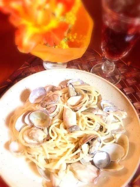 Cream pasta of Pleurotus eryngii and clam✨エリンギとアサリのクリームパスタ by chef hubby|🌈Ami🍻さん