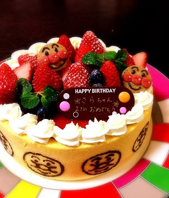 ♡Happy✩⃛Birthday*ೃ.⋆♡娘ちゃんへ♡アンパンマンケーキ|りえさん