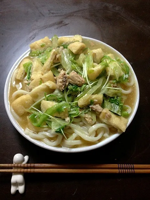 Snapdishの料理写真:サケと野菜のあんかけ饂飩( ^ω^ )|大きな樹さん