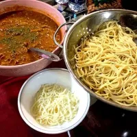 Filipino Spaghetti w/ Mozzarella cheese|MaryCharmaineさん