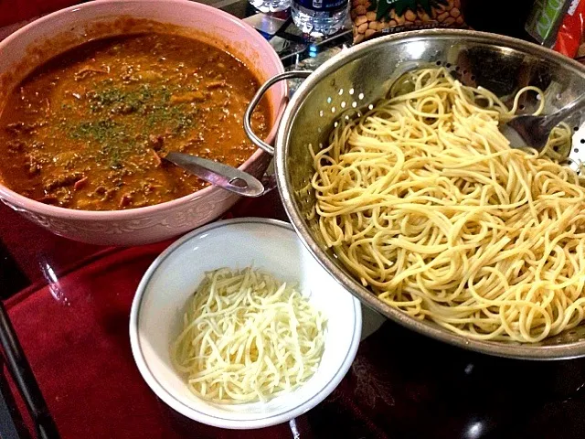 Filipino Spaghetti w/ Mozzarella cheese|MaryCharmaineさん