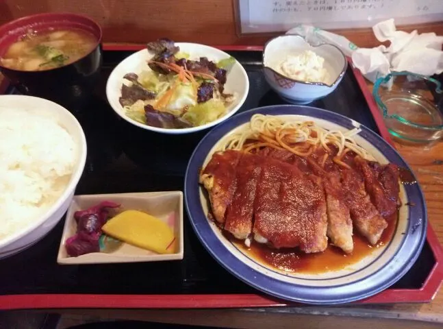 豚ロース黄金焼定食【スパゲッティ付】|みやぽんさん