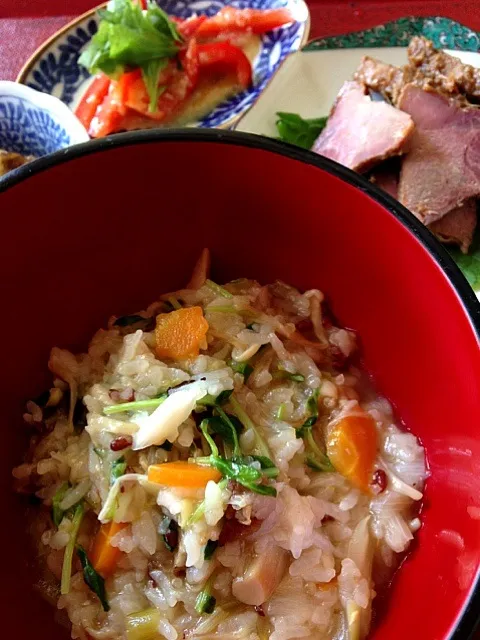 薬膳風スープで雑炊 / Rice in thick broth with Chinese herbal medicine|鰻大好き❤さん