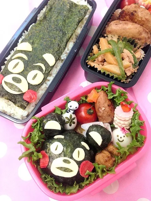 Snapdishの料理写真:くまもん🍀娘と夫のお弁当|ゆきさん