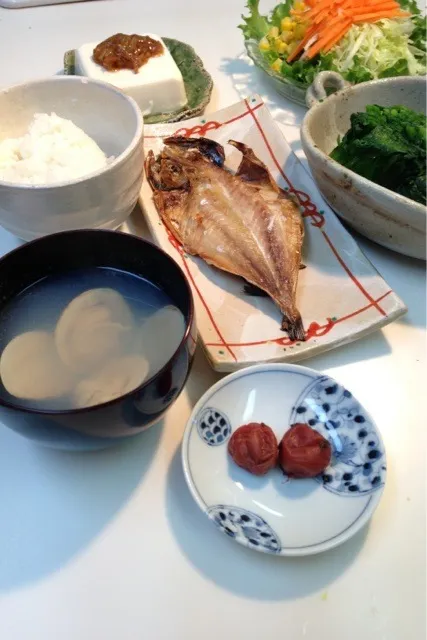 Snapdishの料理写真:鯵の開き定食。|Naoya Ishiharaさん