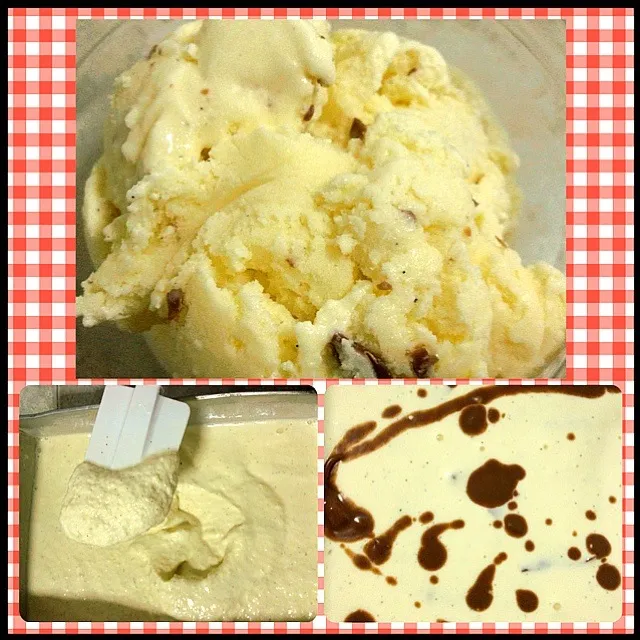 Handmade vanilla bean ice cream with choc swirls|Elaine Gohさん