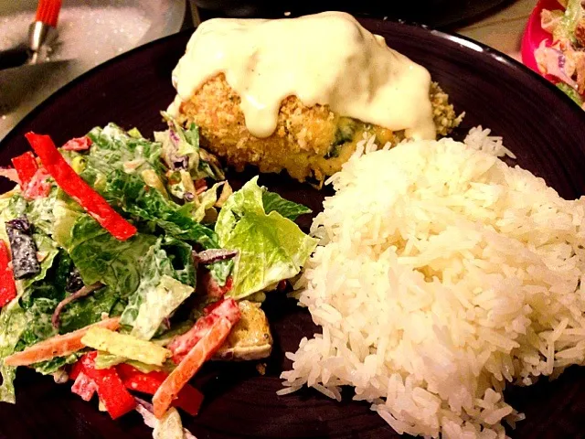 Spinach cheesy stuffed chicken breast|christina corpusさん