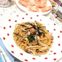 きのことベーコンの和風パスタ|りなぴょんさん