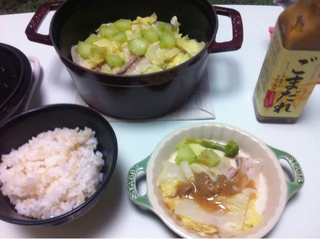 18cmストウブの豚ロースと白菜の重ね蒸し|みーさん